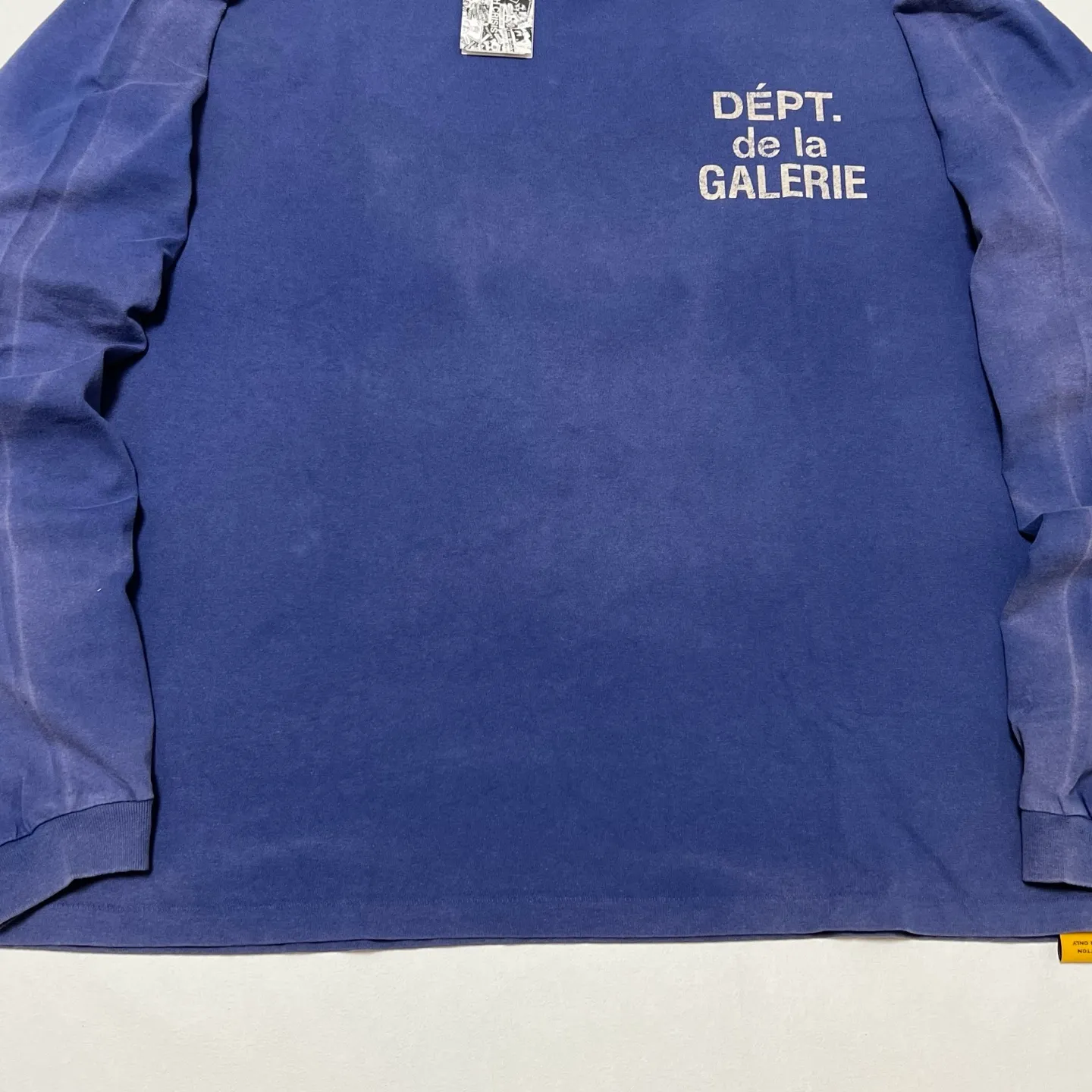 GALLERY FRENCH L/S TEE/NAVY French ripple washed long-sleeved TEE faded blue S-XL cylindrical fabric Assute garment dyeing heavy-wash water-coated fading treatment simulates natural sun fading effect printed distressing treatment top-notch craftsmanship completely matched accessories